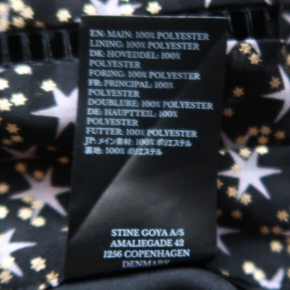 Stine Goya Star Print Midi Ruffle Skirt Black Gold Lavender Size S Party Festive - Picture 15 of 16